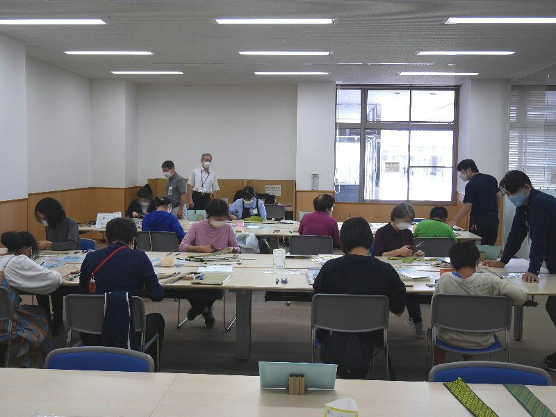 畳づくり体験の様子(会場全体)